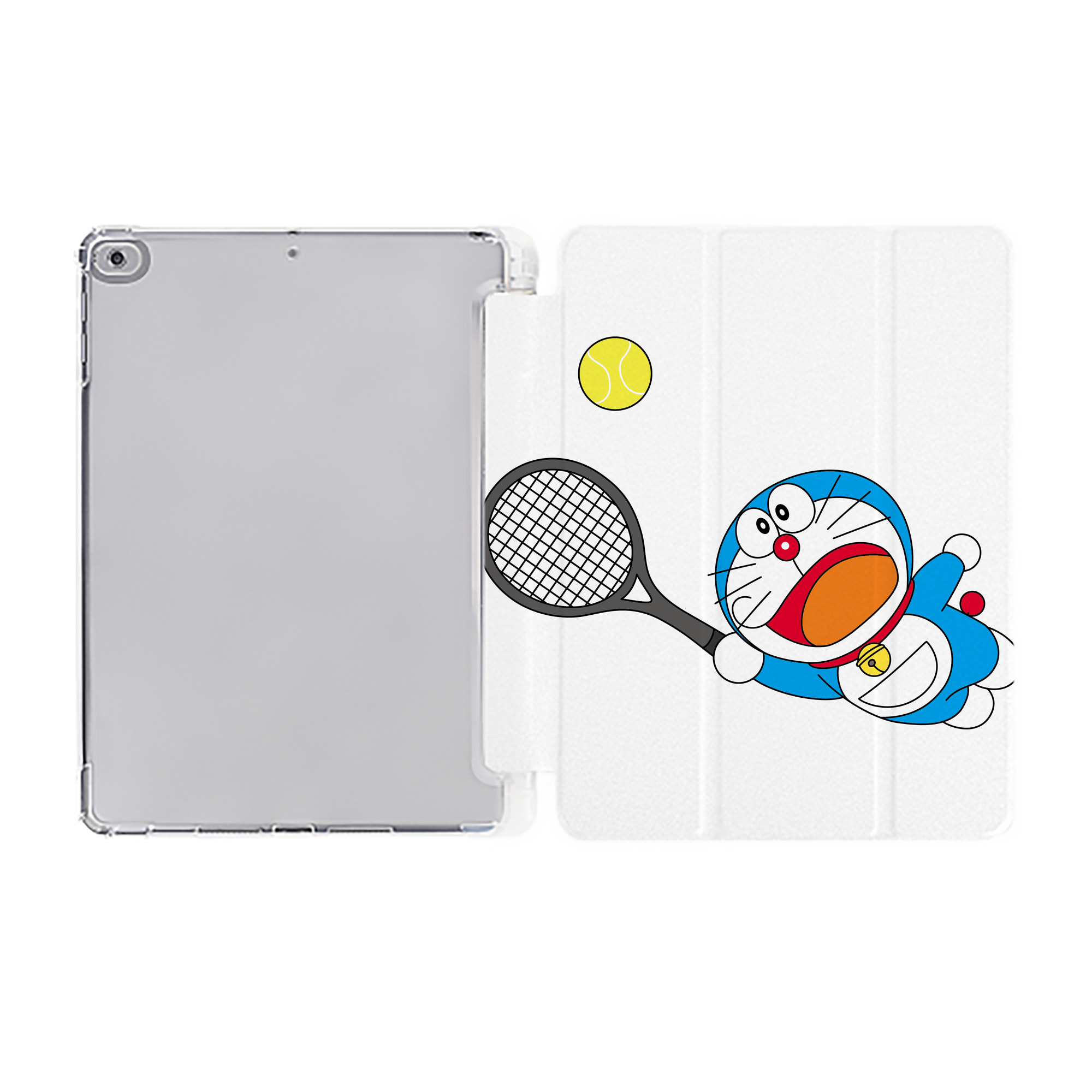 （画像用） ドラえもん Doraemon IPad ケース ペン収納付き 三つ折りスタンド PUレザー×シリコン 対応機種9.5/10.5/10.9インチ